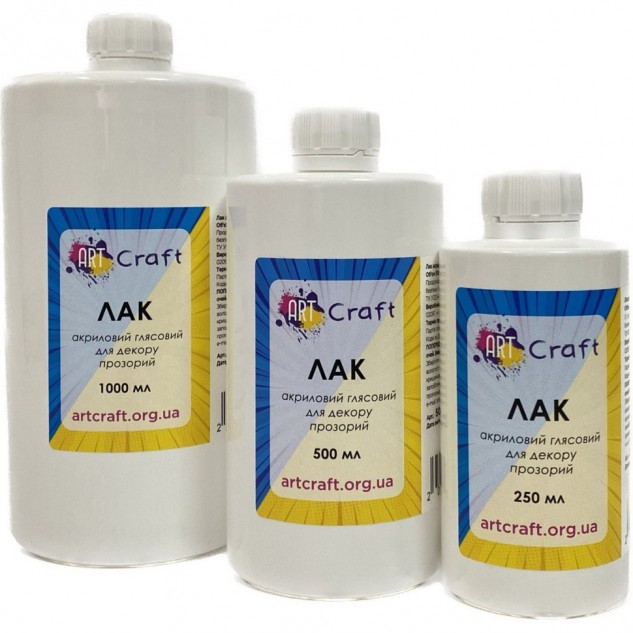 Лак акриловий глянсовий 250 мл, ТМ ART Craft