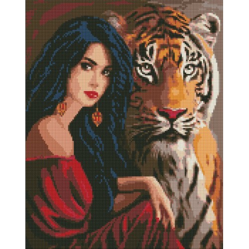 Алмазна мозаїка "Влада краси" з АВ стразами 40х50см, термопакет, ТМ Ідейка