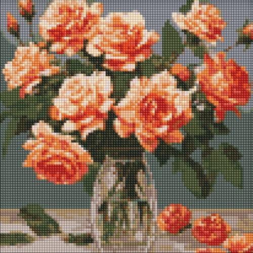 Алмазна мозаїка "Витончений букет" 30х30см, термопакет, ТМ Ідейка