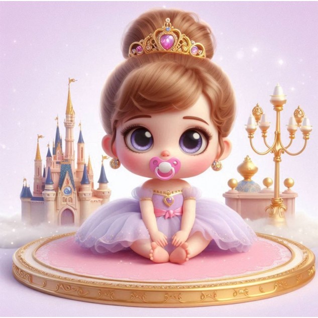 Алмазна мозаїка "Принцеса Baby", 20*20см, на рамці, в кор. 21*21*2,5см, ТМ Dreamtoys