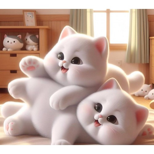 Алмазна мозаїка "Пухнастики", 20*20см, на рамці, в кор. 21*21*2,5см, ТМ Dreamtoys