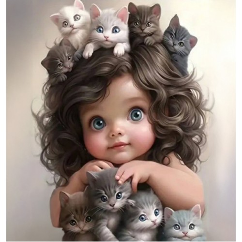 Алмазна мозаїка «Котяча радість», 20*20см, на рамці, в кор. 21*21*2,5см, ТМ Dreamtoys
