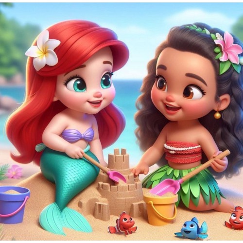 Алмазна мозаїка "Веселощі на пляжі", 20*20см, на рамці, в кор. 21*21*2,5см, ТМ Dreamtoys