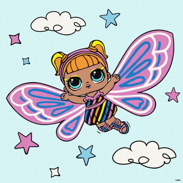 Картина за номерами для дітей "L.O.L. Surprise! O.M.G. Fairies Flutterstar" 40*40см, термопакет