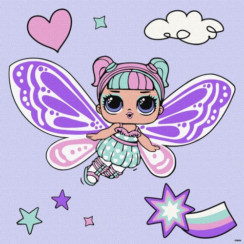 Картина за номерами для дітей "L.O.L. Surprise! O.M.G. Fairies Sweetiefly" 40*40см, термопакет