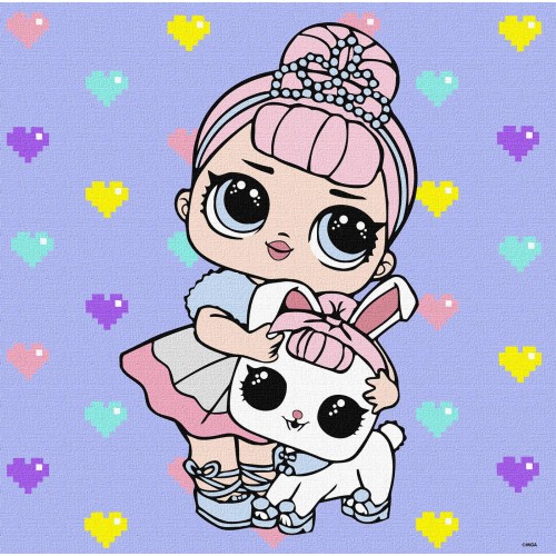 Картина за номерами для дітей L.O.L. Surprise! TroopSurprise Crystal Queen With Crystal Bunny