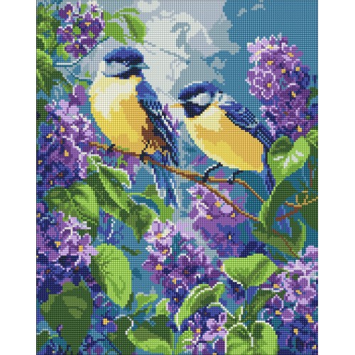 Алмазна мозаїка "Весняний дует" 40*50см, термопакет, ТМ Ідейка