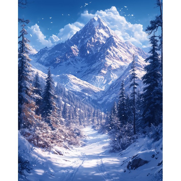 Алмазна мозаїка "Велич зими", 30*40см, на рамці, в кор. 31*41*2,5см, ТМ Dreamtoys
