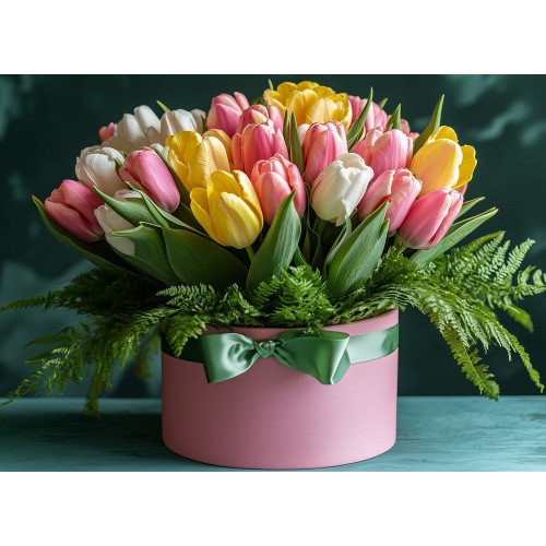 Алмазна мозаїка "Весняні тюльпани", 30*40см, на рамці, в кор. 31*41*2,5см, ТМ Dreamtoys