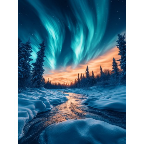 Алмазна мозаїка "Небесний мороз", 30*40см, на рамці, в кор. 31*41*2,5см, ТМ Dreamtoys