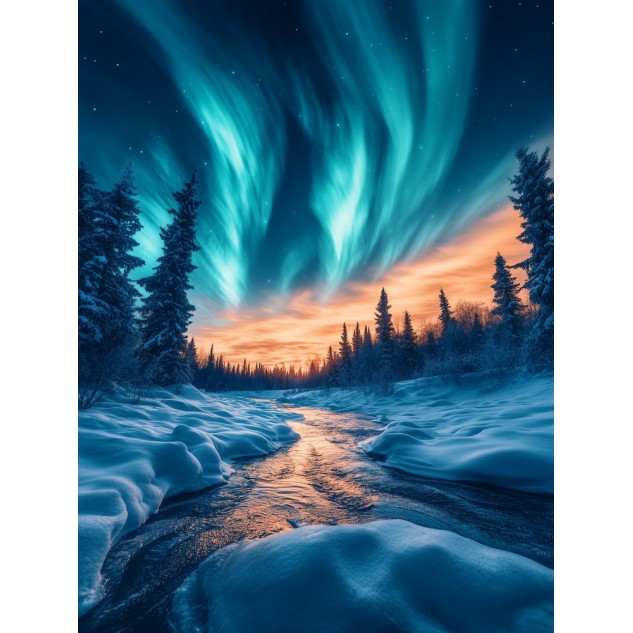 Алмазна мозаїка "Небесний мороз", 30*40см, на рамці, в кор. 31*41*2,5см, ТМ Dreamtoys