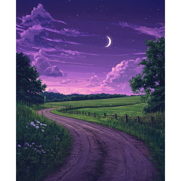 Алмазна мозаїка "Бузкові сутінки", 30*40см, на рамці, в кор. 31*41*2,5см, ТМ Dreamtoys