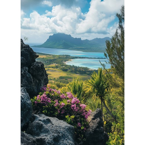 Алмазна мозаїка "Вид на острів Маврикій", 30*40см, на рамці, в кор. 31*41*2,5см, ТМ Dreamtoys