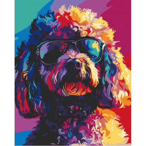 Картина за номерами "Крутий песик" лак  40*50см, ТМ ART Craft