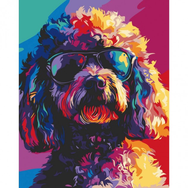Картина за номерами "Крутий песик" лак 40*50см, ТМ ART Craft