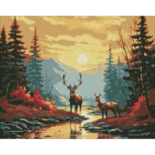 Алмазна мозаїка "Витончені олені" 40х50см, в термопакете, ТМ Ідейка