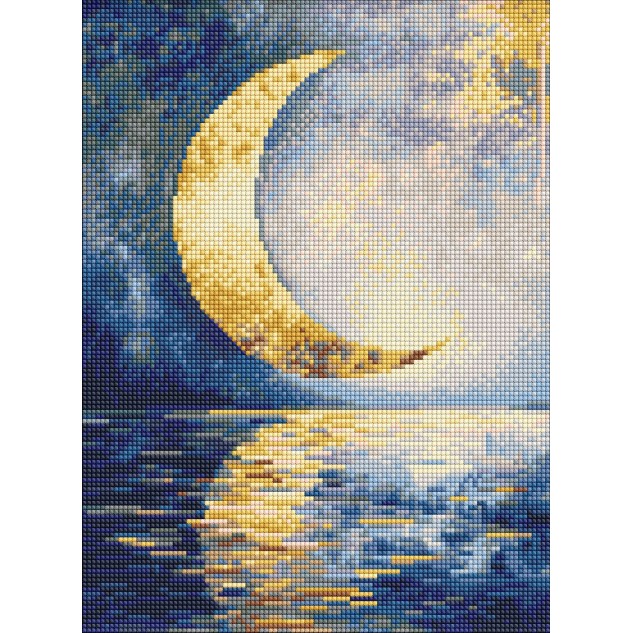 Алмазна мозаїка "Відбиток місяця" 30x40см, термопакет, ТМ Ідейка