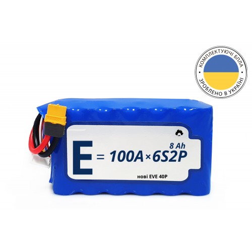 Батарея Energy Life Li-Ion 6S2P 21700-40P 12AWG XT60-F (001)