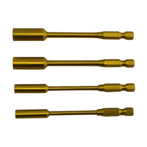 Насадки торцеві для викруток RCTurn набір 4шт 4.0/5.5/7.0/8.0 1/4" довжина 100мм