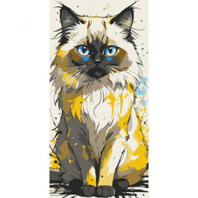 Картина за номерами "Гарний котик" лак 40*80см, термопакет, ТМ ART Craft