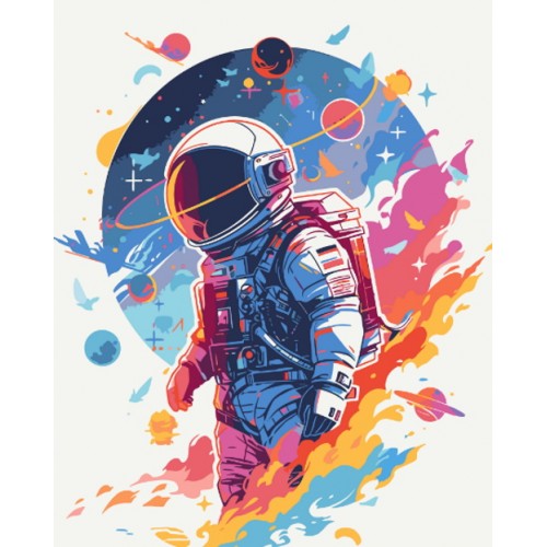 Картина за номерами "Космічний дослідник" лак 40*50см, ТМ ART Craft