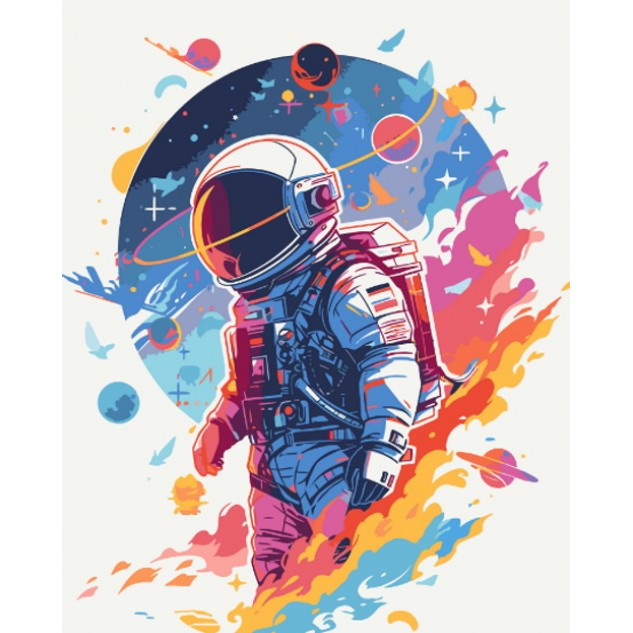 Картина за номерами "Космічний дослідник" лак 40*50см, ТМ ART Craft