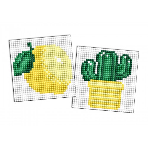 Алмазна мозаїка на магнітній основі для дітей "LOL Surprise! Лимон і кактус" 9x9см