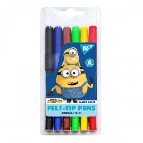 Фломастери 6 кольорів "Minions", блістер 17*7*1см, ТМ YES