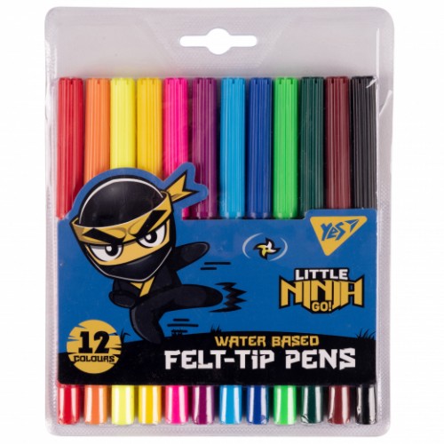 Фломастери 12 кольорів "Ninja", блістер 17*13см, ТМ YES