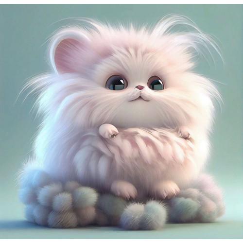 Алмазна мозаїка "Пухнасте кошеня", 20*20см, на рамці, в кор.21*21*2,5см, ТМ Dreamtoys