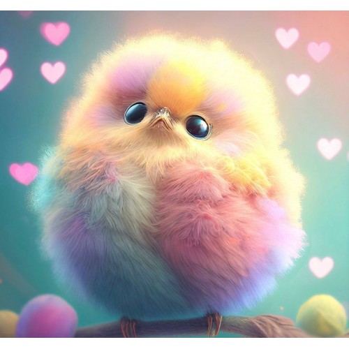 Алмазна мозаїка "Веселковий пухнастик", 20*20см, на рамці, в кор.21*21*2,5см, ТМ Dreamtoys