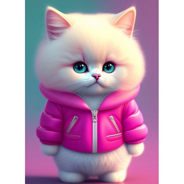 Алмазна мозаїка "Модне кошеня", 20*20см, на рамці, в кор.21*21*2,5см, ТМ Dreamtoys