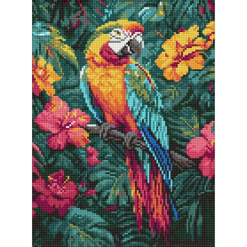 Алмазна мозаїка "Тропічний птах" 30x40см, термопакет, ТМ Ідейка