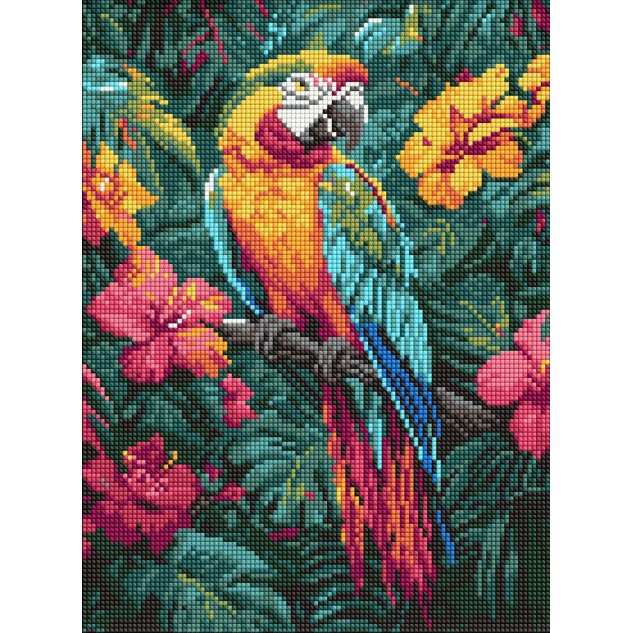 Алмазна мозаїка "Тропічний птах" 30x40см, термопакет, ТМ Ідейка