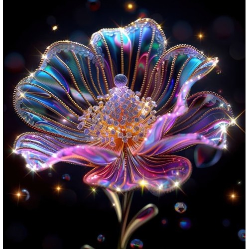 Алмазна мозаїка "Блискуча квітка", 20*20см, на рамці, в кор. 21*21*2,5см, ТМ Dreamtoys