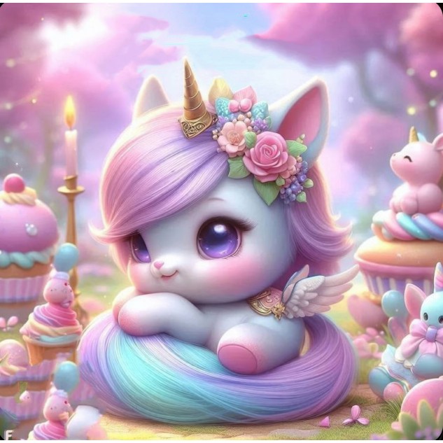 Алмазна мозаїка "Єдиноріжка в рожевому світі", 20*20см, на рамці, в кор. 21*21*2,5см, ТМ Dreamtoys