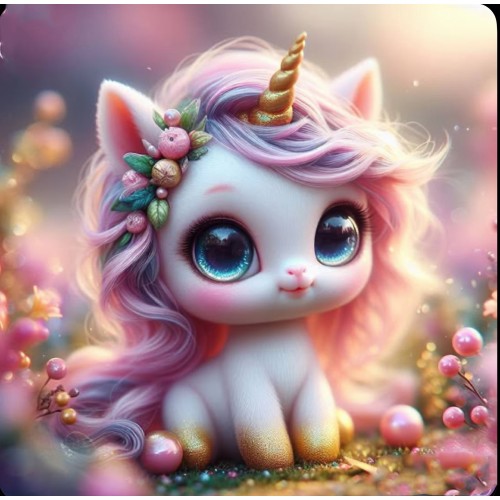 Алмазна мозаїка "Єдиноріжка з милим поглядомя", 20*20см, на рамці, в кор. 21*21*2,5см, ТМ Dreamtoys