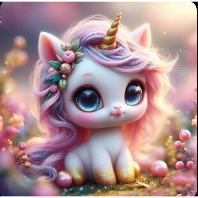 Алмазна мозаїка "Єдиноріжка з милим поглядомя", 20*20см, на рамці, в кор. 21*21*2,5см, ТМ Dreamtoys