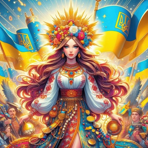 Алмазна мозаїка "Жінка Україна", 20*20см, на рамці, в кор. 21*21*2,5см, ТМ Dreamtoys