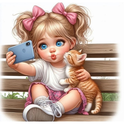 Алмазна мозаїка "Гарне селфі", 20*20см, на рамці, в кор. 21*21*2,5см, ТМ Dreamtoys