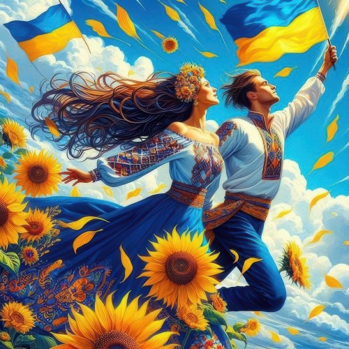 Алмазна мозаїка "Під прапором України", 20*20см, на рамці, в кор. 21*21*2,5см, ТМ Dreamtoys