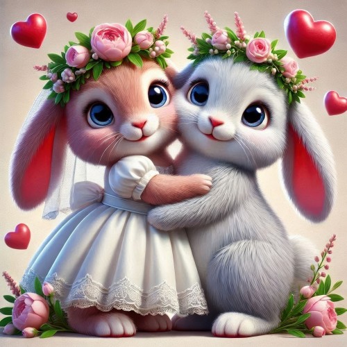 Алмазна мозаїка "Весілля зайчиків", 20*20см, на рамці, в кор. 21*21*2,5см, ТМ Dreamtoys