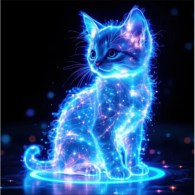 Алмазна мозаїка "Сяюче кошеня", 20*20см, на рамці, в кор. 21*21*2,5см, ТМ Dreamtoys