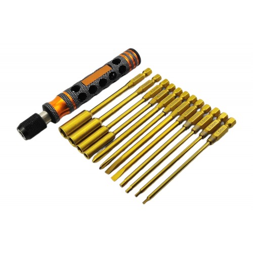 Отвёртки набор 12в1 RCTurn магнитные премиум с титановым покрытием