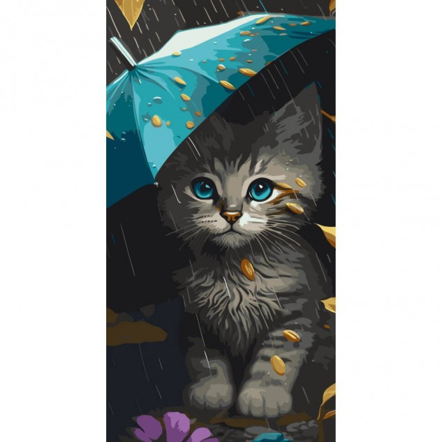 Картина за номерами "Миле кошеня" лак 40*80см, термопакет, ТМ ART Craft