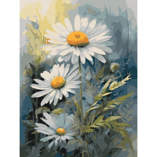 Картина за номерами "Білі ромашки" лак 40*50см, термопакет, ТМ ART Craft