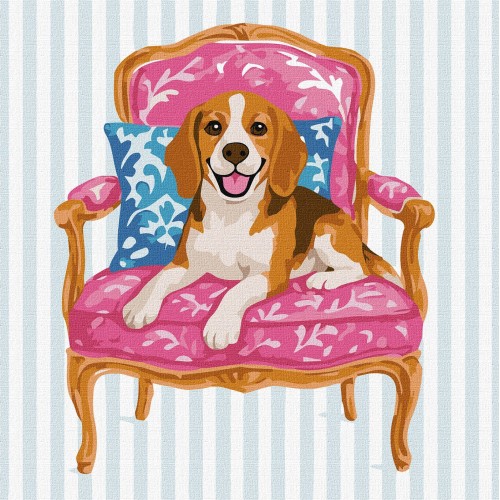 Картина за номерами "Бігль" 40x40см, термопакет, ТМ Ідейка