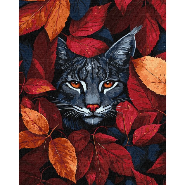 Картина за номерами "Осіння рись" 40x50см, термопакет, ТМ Ідейка