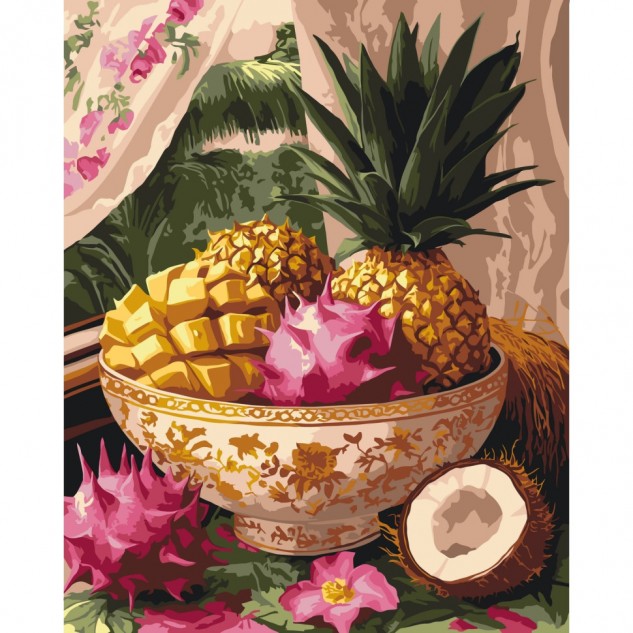 Картина за номерами "Тропічні дари" лак 40*50см, термопакет, ТМ ART Craft