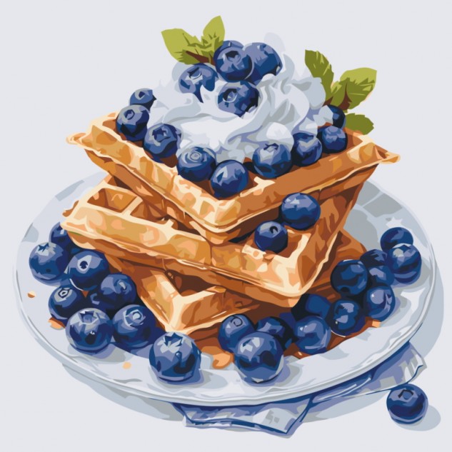 Картина за номерами "Чорничний десерт" лак 40*40см, термопакет, ТМ ART Craft